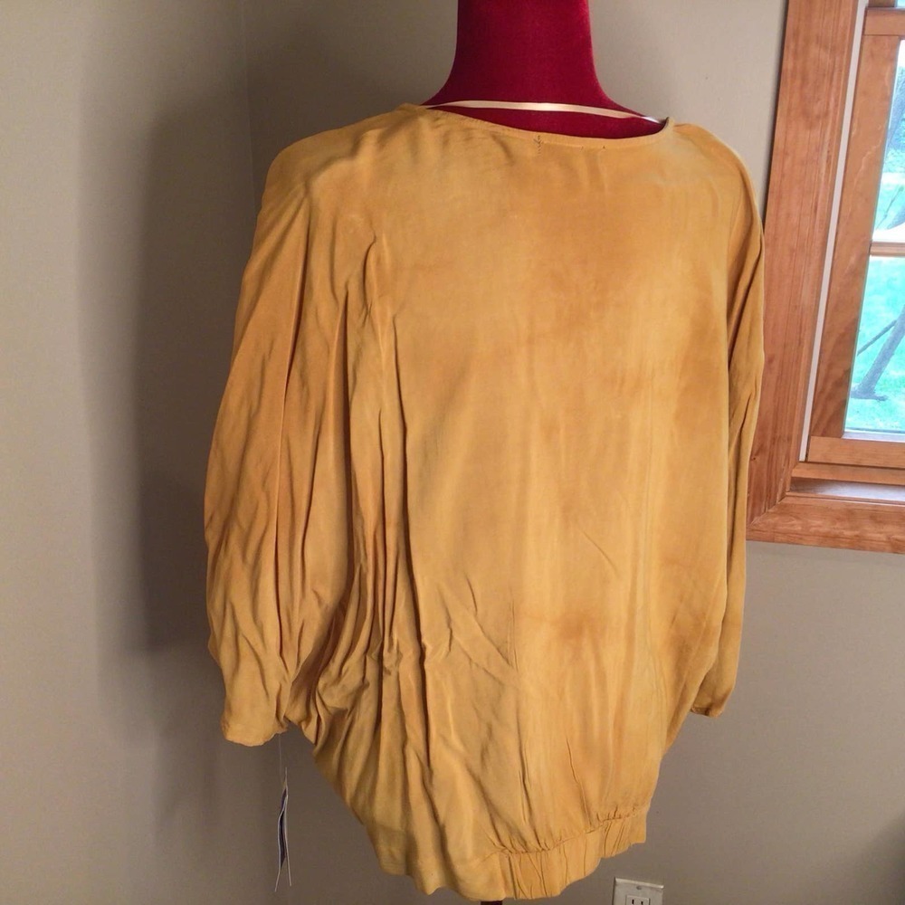 Nwt Democracy Yellow Boho Blouse Sz Large — image 6 of 6